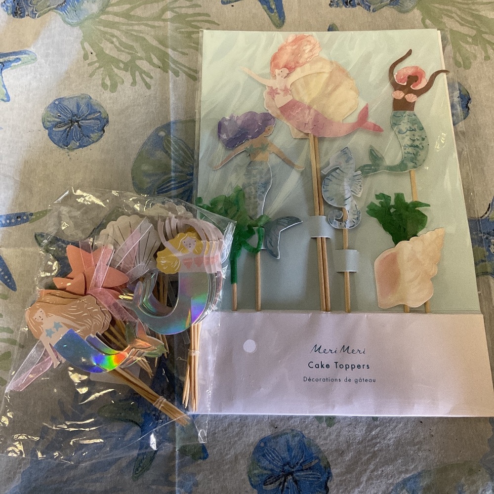 Mermaid Cupcake Toppers Brand New (Meri Meri Mermaid & other brand)